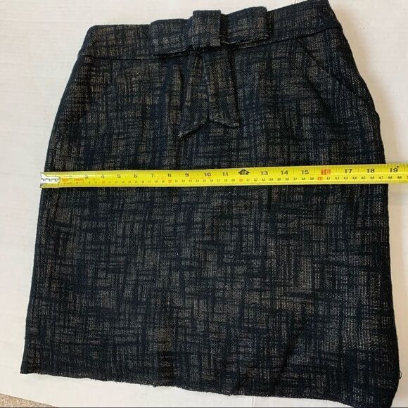 Milly dark gray linen bow front pencil skirt Sz 6 - Picture 7 of 10
